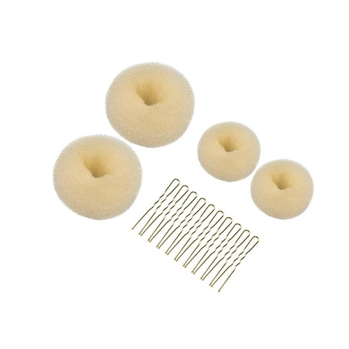 Donut hair bun set 4pc - donut, haar